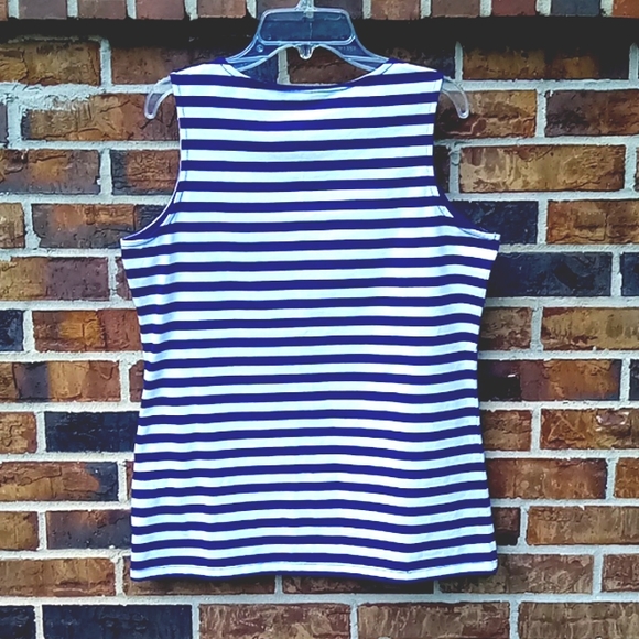 Passports Navy Blue & White Striped Tank Top - Picture 5 of 7